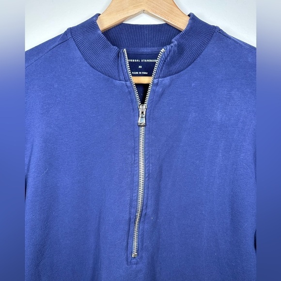 UNIVERSAL Standard Zoe Half Zip Funnel Neck Pullover Blue - Picture 3 of 7